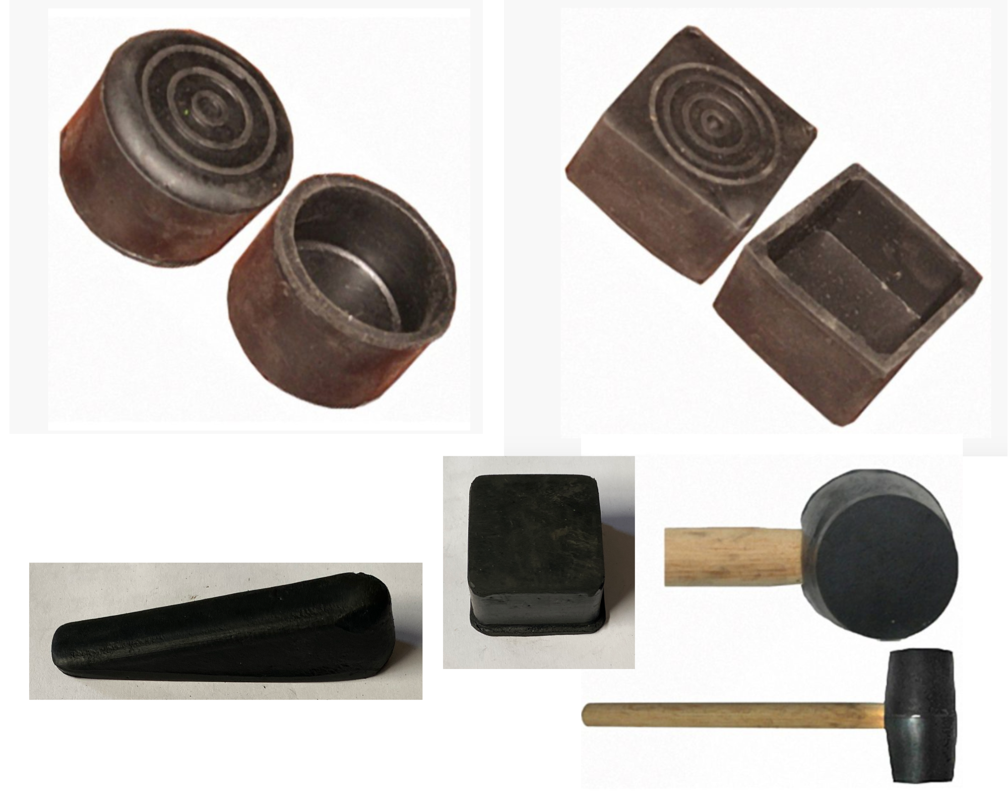 Mazos de hule y cuñas